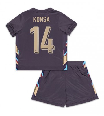 England Ezri Konsa #14 Replica Away Stadium Kit for Kids Euro 2024 Short Sleeve (+ pants)